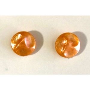 Vintage Round Clip Earrings Orange Marked Made in West Germany